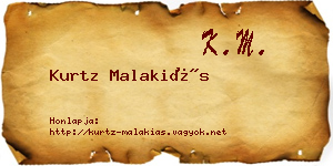 Kurtz Malakiás névjegykártya